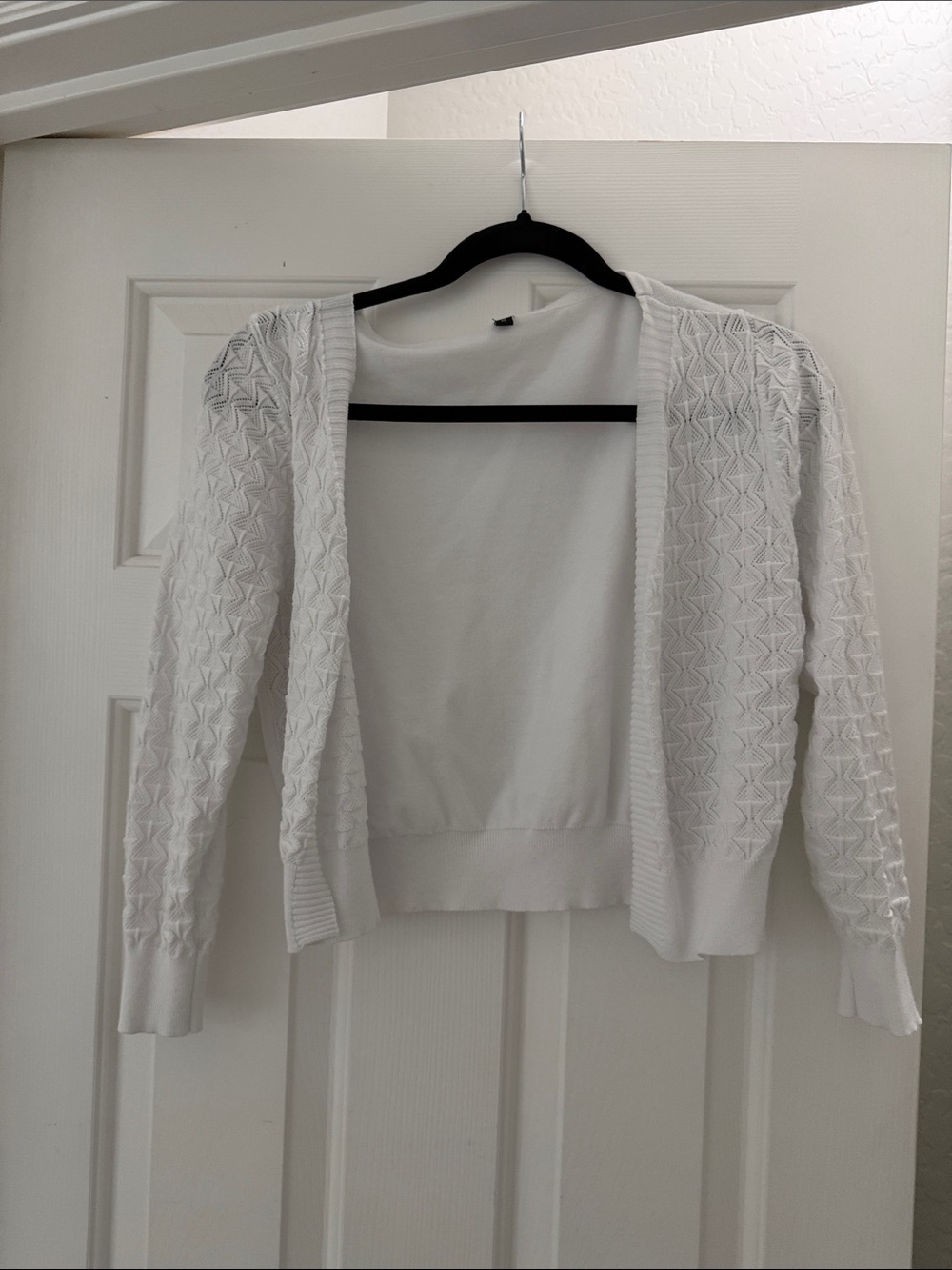 White Open-Front Women's Sweater Cardigan